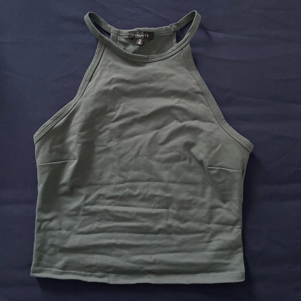 Dynamite Green Halter Top